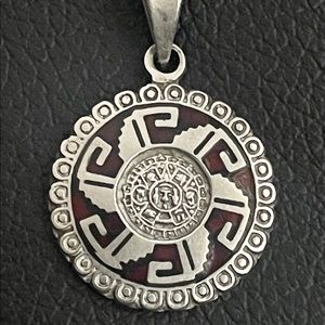 .925 Sterling silver Mexican Aztec style pendant